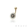 316L SURGICAL STEEL BUTTERLFY SUNFLOWER NON DANGLE BELLY BUTTON NAVEL RING 
